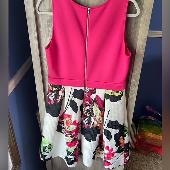 Gabby Skye Formal Pink and White Fit and Flare Dress - Picture 6 of 7